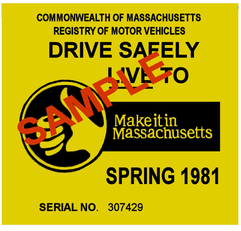 Modal Additional Images for 1981 Massachusetts SPRING INSPECTION Sticker